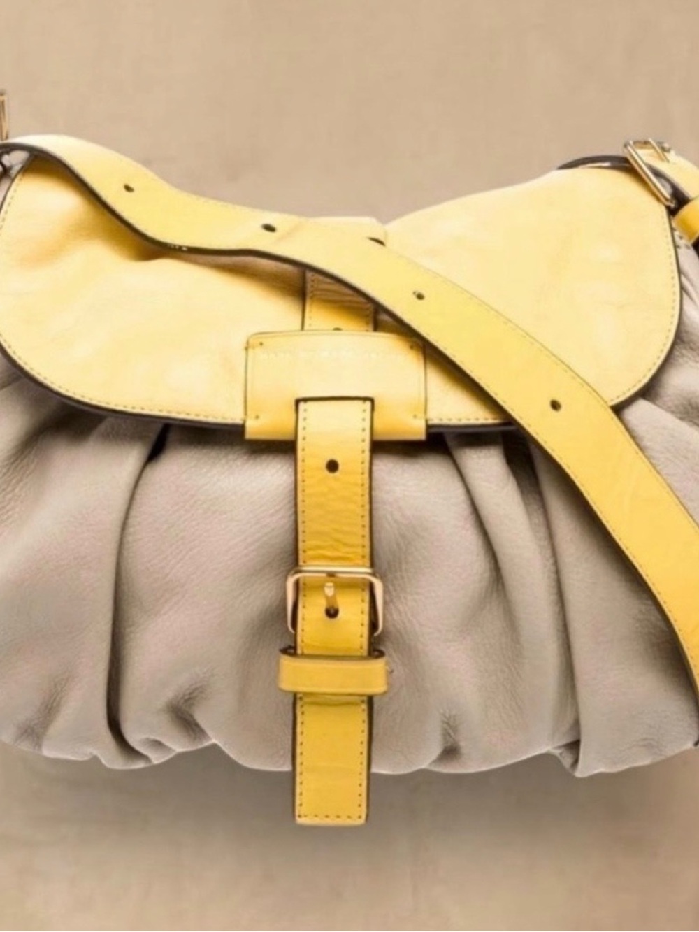VTG Marc by Marc Jacobs Yellow and tan leather Shoulder/ crossbody Bag RARE
